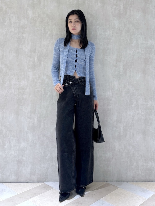 CROSS WAIST WIDE STRAIGHT/クロスウエストワイドストレートデニム