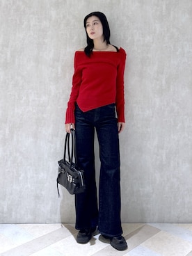 「アイテム（ローファー）」を使った、lisaさん（レディース・173cm）の秋コーディネート