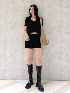 「アイテム（カーディガン/ボレロ）」を使った、lisaさん（レディース・173cm）の夏コーディネート