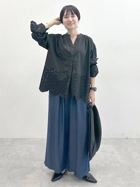 「人気アイテムをチェック！」｜「アイテム（シャツ/ブラウス）」を使った、SuUさん（レディース・167cm）の夏コーディネート