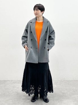 「アイテム（ピーコート）」を使った、SuUさん（レディース・167cm・40代）の秋コーディネート