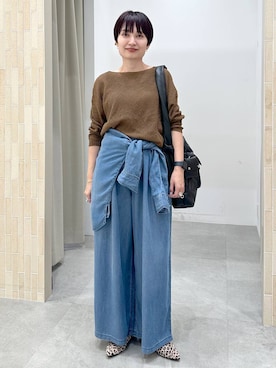 「アイテム（ニット/セーター）」を使った、SuUさん（レディース・167cm・40代）の夏コーディネート