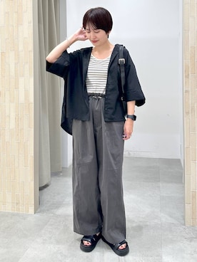 「Elura（エルーラ）のアイテム（サンダル）」を使った、SuUさん（レディース・167cm）の夏コーディネート