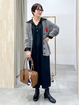 「アイテム（ボストンバッグ）」を使った、SuUさん（レディース・167cm・40代）の秋コーディネート