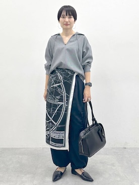 「アイテム（カーゴパンツ）」を使った、SuUさん（レディース・167cm・40代）の夏コーディネート