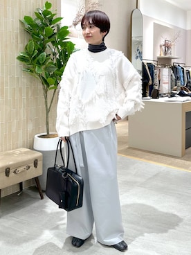 「アイテム（ボストンバッグ）」を使った、SuUさん（レディース・167cm・40代）の冬コーディネート