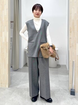 「アイテム（ベスト）」を使った、SuUさん（レディース・167cm・40代）の秋コーディネート