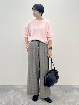 「アイテム（ボストンバッグ）」を使った、SuUさん（レディース・167cm・40代）の秋コーディネート