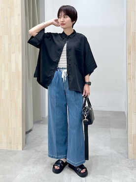 「アイテム（Tシャツ/カットソー）」を使った、SuUさん（レディース・167cm・40代）の夏コーディネート