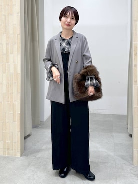 「アイテム（オールインワン・サロペット）」を使った、SuUさん（レディース・167cm）の秋コーディネート