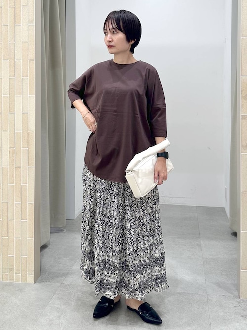 【バボラ】美品 セットアップ オレンジ 総柄 スカート Mサイズ レディース セール】ボイルフレアスカート＜低身長サイズあり＞/321638