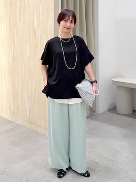 「Elura（エルーラ）のグルカパンプス/637045（パンプス、ブラック系）」を使った、SuUさん（レディース・167cm）の春コーディネート