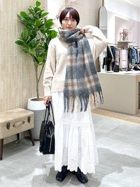 「アイテム（ボストンバッグ）」を使った、SuUさん（レディース・167cm・40代）の秋コーディネート