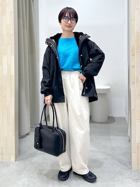 「アイテム（ボストンバッグ）」を使った、SuUさん（レディース・167cm）の秋コーディネート