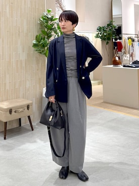 「Elura（エルーラ）のTRストレッチカーブパンツ/1068017（その他パンツ、グレー系）」を使った、SuUさん（レディース・167cm）の秋コーディネート
