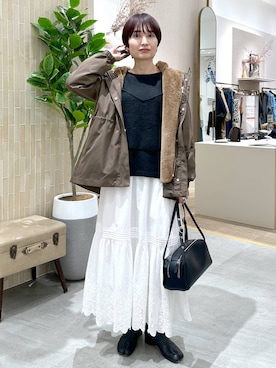 「アイテム（マウンテンパーカー）」を使った、SuUさん（レディース・167cm・40代）の秋コーディネート