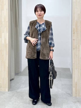 「アイテム（その他アウター）」を使った、SuUさん（レディース・167cm・40代）の秋コーディネート