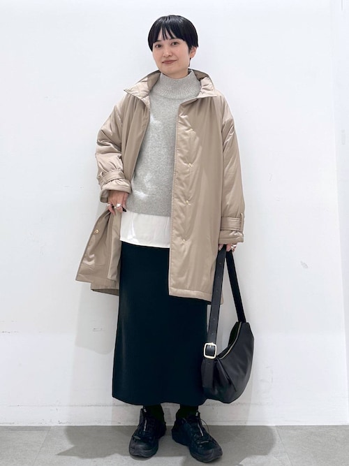 Elura エルーラ 中綿ロングコート 大きいサイズ ゆったり XL ブラック Elura エルーラ 中綿ロングコート 大きいサイズ ゆったり XL