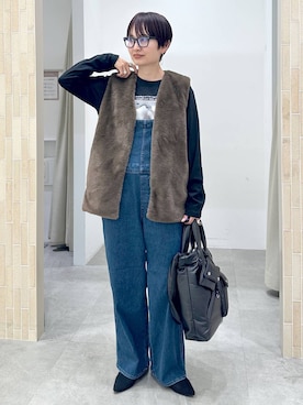 「アイテム（その他アウター、ブラウン系）」を使った、SuUさん（レディース・167cm）の秋コーディネート
