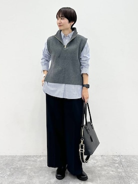 「アイテム（ベスト）」を使った、SuUさん（レディース・167cm・40代）の冬コーディネート