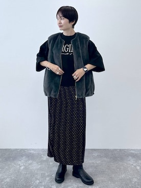 「アイテム（その他アウター）」を使った、SuUさん（レディース・167cm・40代）の秋コーディネート