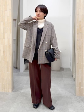 「アイテム（キャミソール）」を使った、SuUさん（レディース・167cm）の冬コーディネート