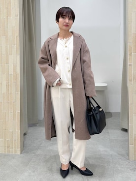 「アイテム（チェスターコート）」を使った、SuUさん（レディース・167cm）の秋コーディネート