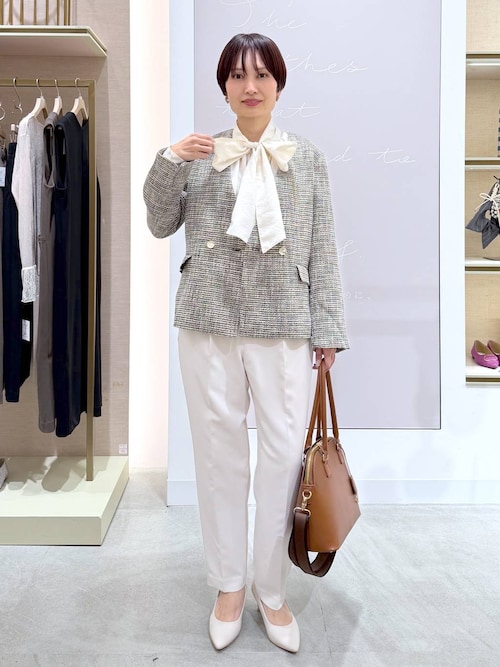 ≪入卒/セレモニー/通勤≫ツイードノーカラージャケット/602137（ノー