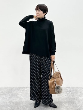 「アイテム（ボストンバッグ）」を使った、SuUさん（レディース・167cm・40代）の秋コーディネート