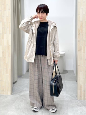 「アイテム（マウンテンパーカー、ベージュ系）」を使った、SuUさん（レディース・167cm）の秋コーディネート