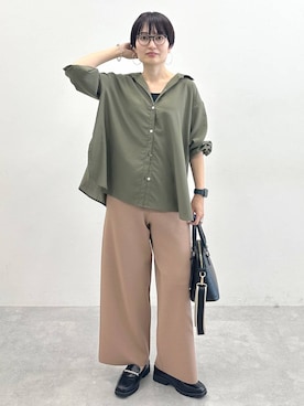 「人気アイテムをチェック！」｜「アイテム（シャツ/ブラウス）」を使った、SuUさん（レディース・167cm）の夏コーディネート