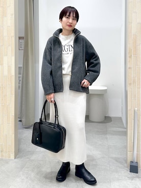 「アイテム（ボストンバッグ）」を使った、SuUさん（レディース・167cm・40代）の秋コーディネート