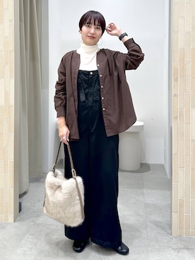 「アイテム（オールインワン・サロペット）」を使った、SuUさん（レディース・167cm・40代）の秋コーディネート