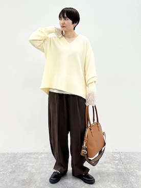 「アイテム（ローファー）」を使った、SuUさん（レディース・167cm・40代）の冬コーディネート