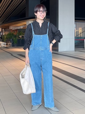 「骨格ストレート」｜「アイテム（サロペット/オーバーオール）」を使った、SuUさん（レディース・167cm）の夏コーディネート