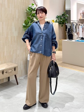 「Elura（エルーラ）のストレッチレースプルオーバー/1067912（Tシャツ/カットソー、ホワイト系）」を使った、SuUさん（レディース・167cm）の秋コーディネート