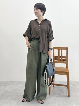 「人気アイテムをチェック！」｜「アイテム（シャツ/ブラウス）」を使った、SuUさん（レディース・167cm）の夏コーディネート