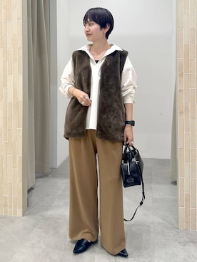 「Elura（エルーラ）のポインテッドバブーシュ（パンプス）」を使った、SuUさん（レディース・167cm・40代）の秋コーディネート