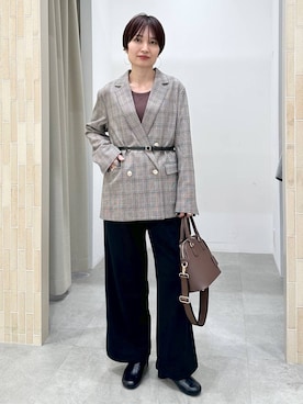 「アイテム（タンクトップ）」を使った、SuUさん（レディース・167cm・40代）の秋コーディネート