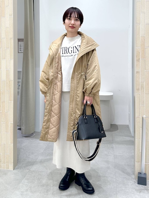 スタンドカラー中綿コート/571754