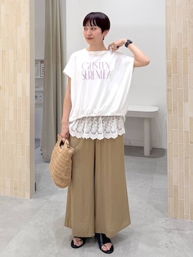 「アイテム（タンクトップ）」を使った、SuUさん（レディース・167cm・40代）の春コーディネート