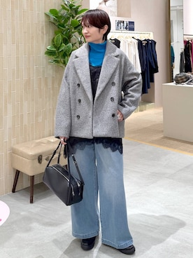 「アイテム（ピーコート）」を使った、SuUさん（レディース・167cm・40代）の冬コーディネート