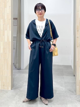 「アイテム（オールインワン・サロペット）」を使った、SuUさん（レディース・167cm・40代）の夏コーディネート