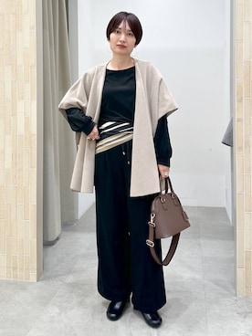 「アイテム（ストール/ショール）」を使った、SuUさん（レディース・167cm）の秋コーディネート
