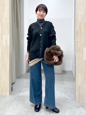 「アイテム（ストール/ショール）」を使った、SuUさん（レディース・167cm・40代）の秋コーディネート