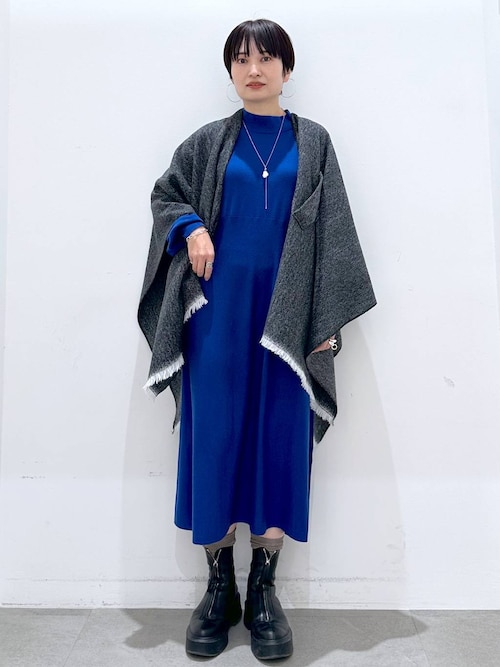 Y'sウールストール ケープ ZW COLLECTION ウールストール付きケープ - ブルー | ZARA Japan