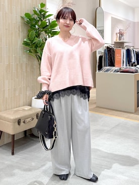 「アイテム（シュシュ）」を使った、SuUさん（レディース・167cm）の冬コーディネート