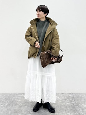 「体型カバー」｜「アイテム（ジャケット/アウター）」を使った、SuUさん（レディース・167cm）の冬コーディネート