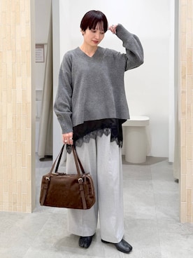 「アイテム（キャミソール）」を使った、SuUさん（レディース・167cm）の冬コーディネート