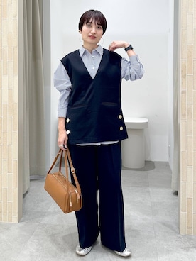 「アイテム（ベスト）」を使った、SuUさん（レディース・167cm・40代）の秋コーディネート